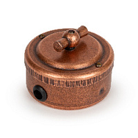 Ретро выключатель четырехпозиционный,  старая медь, 30201-3 Vintage-Brass, двухклавишный