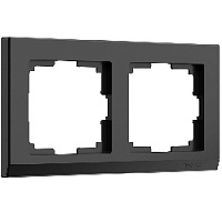 Дизайнерская рамка 2 местная, черный, поликарбонат, W0021808 Werkel