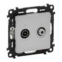 Дизайнерская розетка TV-SAT одиночная, алюминий, 753658 Legrand, серия Valena Life