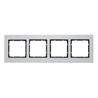 Дизайнерская рамка 4 местная, алюминиевый/антрацитовый, матовый, 10146904 Berker, серия B.7