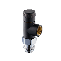 Дизайнерский клапан запорный осевой для радиатора 1/2" черный матовый 0671-1500VC0S S.R.Rubinetterie