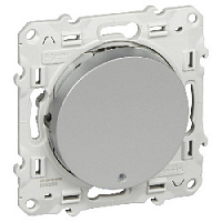 Дизайнерский выключатель с подсветкой, алюминий, S53R263 Schneider Electric, одноклавишный, проходной, серия Odace