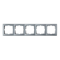 Дизайнерская рамка 5 местная, алюминиевый, матовый, 10159939 Berker, серия S.1