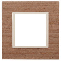 Дизайнерская рамка 1 местная, ясень, дерево, Б0034566 Эра, серия Elegance