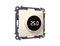 Комплект механизма терморегулятора теплого пола с цифровым дисплеем с подсветкой, бежевый глянец, MA305810  Ambrella Volt, терморегулятор