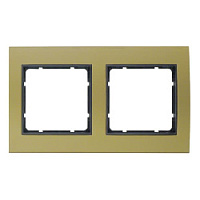 Дизайнерская рамка 2 местная, золотой/антрацитовый, алюминий, 10123016 Berker, серия B.3