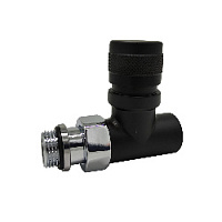 Дизайнерский клапан терморегулирующий прямой для радиатора, 1/2", черный матовый 0632-1500VC0S S.R.Rubinetterie