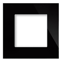 Дизайнерская рамка 1 местная, черный, стекло, GL-P101-BCG CGSS, серия Эстетика