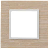 Дизайнерская рамка 1 местная, беленый дуб, дерево, Б0049148 Эра, серия Elegance