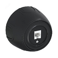 Дизайнерская розетка компьютерная RJ-45, 7700890, черный, OneKeyElectro, серия Rotondo