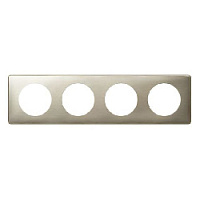 Дизайнерская рамка 4 местная, титан, 068904 Legrand, серия Celiane
