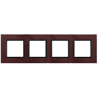 Дизайнерская рамка 4 местная, бордо, Б0034533 Эра, серия Elegance