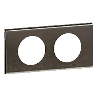 Дизайнерская рамка 2 местная, черный никель, 069032 Legrand, серия Celiane