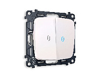 Комплект механизма 2-кл выключателя с подсветкой 10000K голубой свет, жемчуг, MO204020 Ambrella Volt, двухклавишный