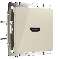 Дизайнерская розетка HDMI, слоновая кость глянцевый, W1186003 Werkel