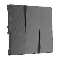 Тройная клавиша выключателя графит рифленый, W1139004 Werkel