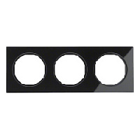 Дизайнерская рамка 3 местная, черный, стекло, 10132216 Berker, серия R.3