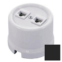 Ретро розетка интернет, черный матовый, RS-INT-09 Retrika