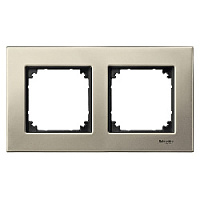 Дизайнерская рамка 2 местная, титан, металл, MTN403205 Schneider Electric, серия Merten System M-Elegance