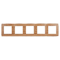 Дизайнерская рамка 5 местная, дуб, Б0014789 Эра, серия 12