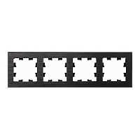 Дизайнерская рамка 4 местная, оникс, металл, ATN312304 Schneider Electric, серия Atlas Design Nature