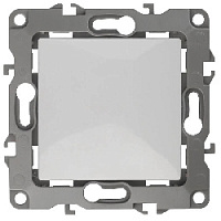 Дизайнерский выключатель, белый, Б0014639 Эра, одноклавишный проходной, серия 12