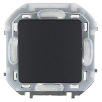 Дизайнерский выключатель IP44, антрацит, 673673 Legrand, одноклавишный, проходной, серия Inspiria