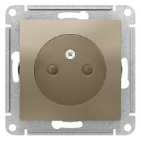 Дизайнерская розетка без заземления, со шторками, шампань, ATN000549 Schneider Electric, серия Atlas Design