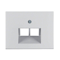 Центральная панель двойной розетки UAE, алюминий, матовый лак, 14097003 Berker, серия K.5