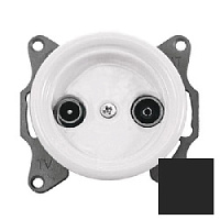 Ретро розетка ТВ, черный матовый, H01-09 Retrika, серия Colony