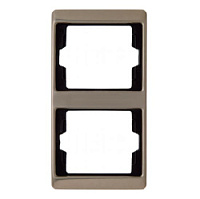 Дизайнерская рамка 2 местная, вертикальная, светло-бронзовый, матовый, алюминий, 13240001 Berker, серия Arsys