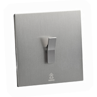 Дизайнерский выключатель Aura Никель браш, BAN1KXE Bonze одноклавишный перекрестный