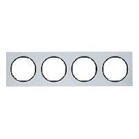 Дизайнерская рамка 4 местная, алюминий/черный, 10142284 Berker, серия R.3