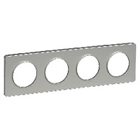 Дизайнерская рамка 4 местная, алюминий/алюминий, S53P808 Schneider Electric, серия Odace