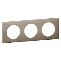 Дизайнерская рамка 3 местная, грей перкаль, 066723 Legrand, серия Celiane