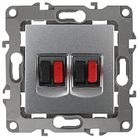 Дизайнерская аудио розетка двойная, алюминий, Б0027463 Эра, серия 12