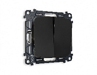 Комплект механизма 2-кл выключателя, черный матовый, MO803010 Ambrella Volt, двухклавишный