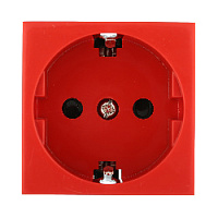 Дизайнерская розетка с заземлением, красный, 851107 LK Studio