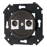 Ретро розетка TV-M | TV-F ТВ, коричневый, B3-306-22M BIRONI