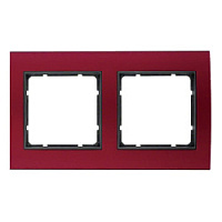 Дизайнерская рамка 2 местная, красный/антрацитовый, алюминий, 10123012 Berker, серия B.3