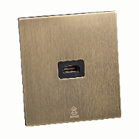 Дизайнерская розетка HDMI Aura Бронза браш, BABRHD Bonze