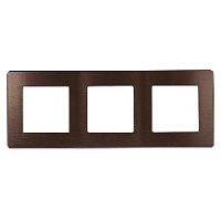 Дизайнерская рамка 3 местная, Сатин, бронза, Б0052526 Эра, серия 12