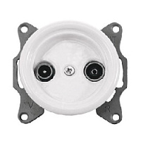 Ретро розетка ТВ, белый, H01-01 Retrika, серия Colony