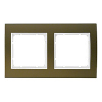 Дизайнерская рамка 2 местная, коричневый/полярная белизна, алюминий, 10123021 Berker, серия B.3