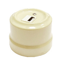 Ретро розетка USB, слоновая кость, 32209 Lindas
