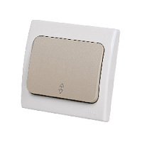 Дизайнерский выключатель IP54, белый/серый, SQ1803-0103 TDM ELECTRIC, одноклавишный проходной, серия Вуокса