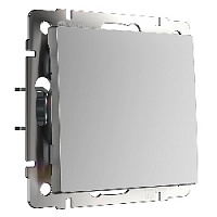 Дизайнерский выключатель, серебряный глянцевый, W1112006 Werkel, одноклавишный проходной