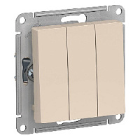 Дизайнерский выключатель, бежевый, ATN000231 Schneider Electric, трехклавишный, серия Atlas Design