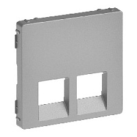 Накладка для двойной розетки  RJ-11 или R-J45, алюминий, 755422 Legrand, серия Valena Life
