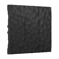 Тройная клавиша выключателя черный, W1239008 Werkel, серия Hammer